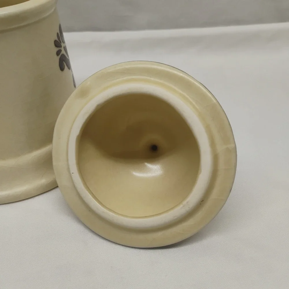 Pfaltzgraff Village Sugar Bowl With Lid Vintage 1970's Stoneware Canister